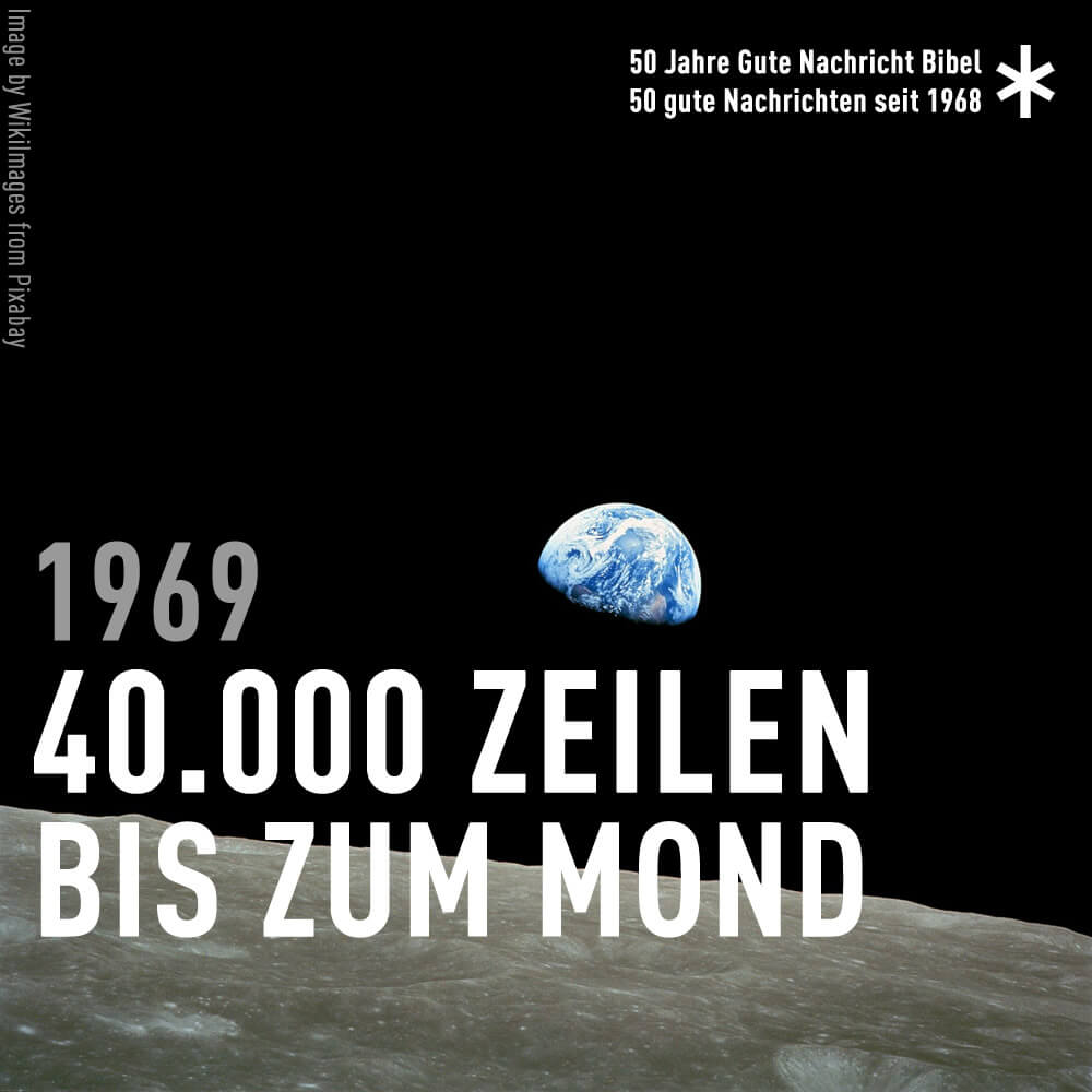 Text im Bild: 1969 40.000 Zeilen bis zum Mond
