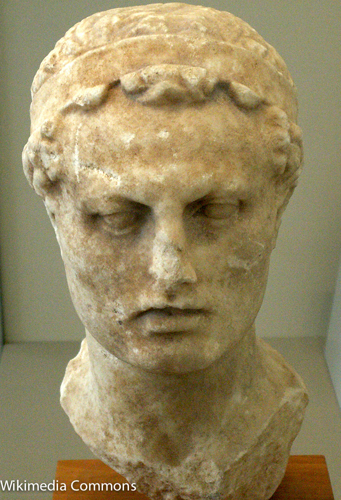 Een buste van Antiochus IV Epifanes