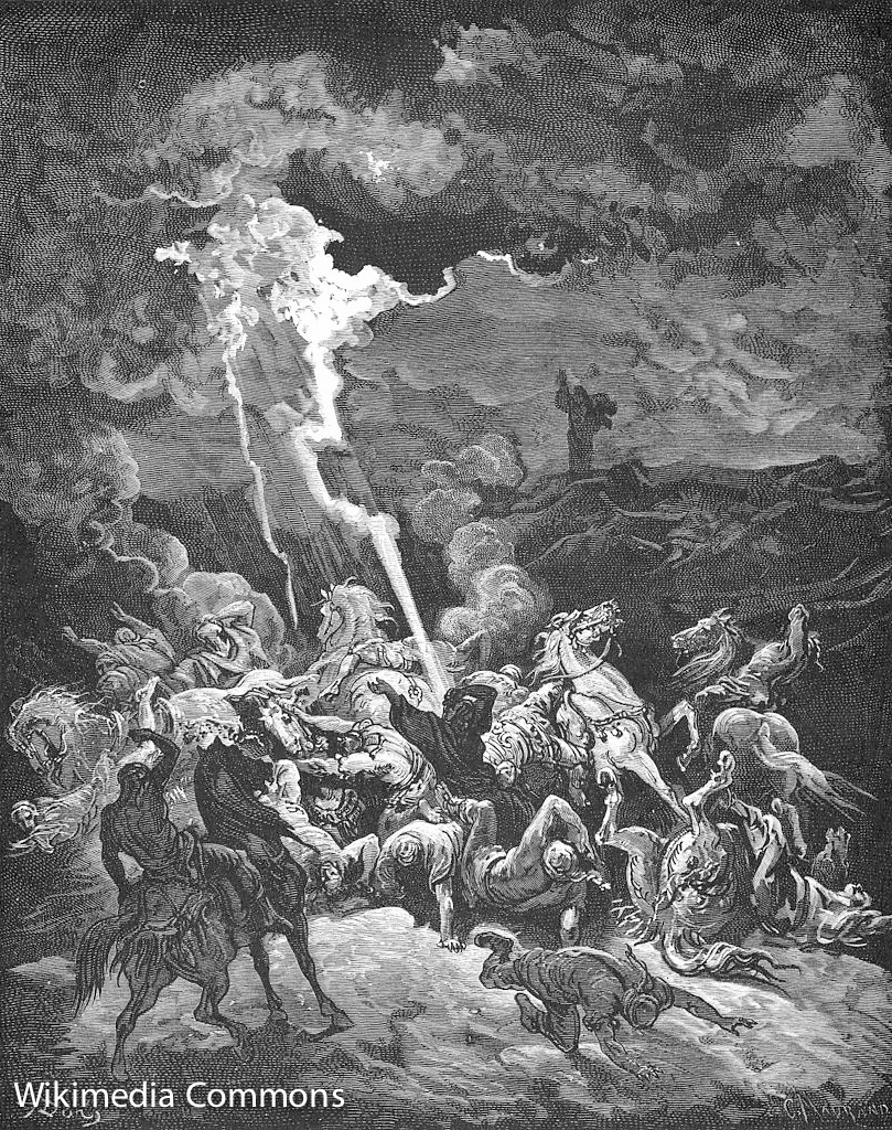 Gustave Doré (1832 – 1883), Elia vernietigt de boodschappers van Achazja