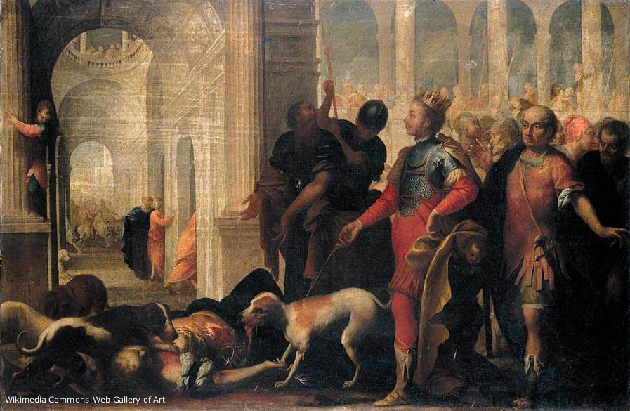 Andrea Celesti (1637–1712), Koningin Izebel gestraft door Jehu