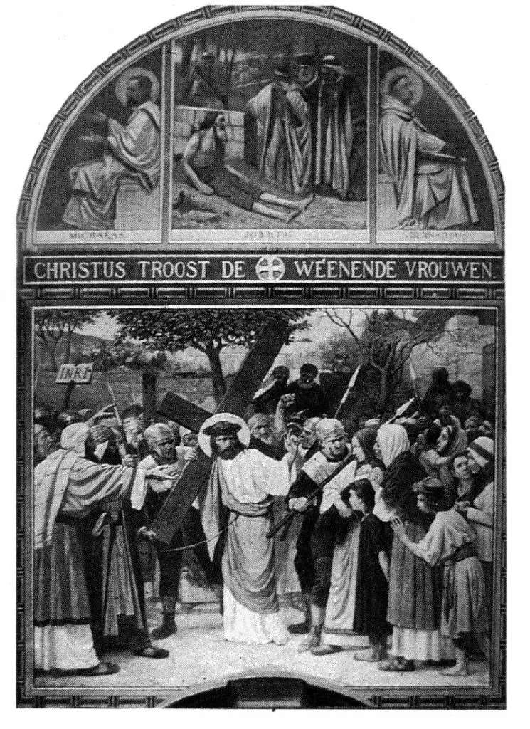 Afb. 2: Achtste Kruiswegstatie, Jan Dunselman, 1899. Nicolaaskerk Amsterdam. Foto uit: Bettine Siertsema, Job: steen des aanstoots?