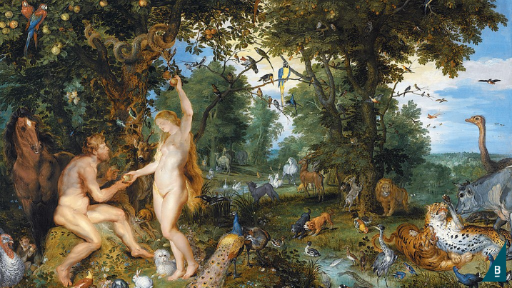 Adam en Eva in het paradijs